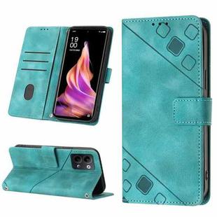 For OPPO Reno9 5G／Reno9 Pro 5G Skin-feel Embossed Leather Phone Case(Green)