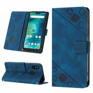 For Xiaomi Redmi 6 Pro / A2 Lite Skin-feel Embossed Leather Phone Case(Blue)