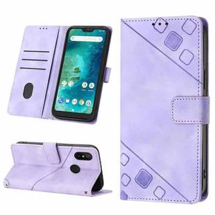 For Xiaomi Redmi 6 Pro / A2 Lite Skin-feel Embossed Leather Phone Case(Light Purple)