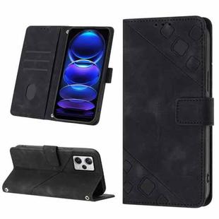 For Xiaomi Redmi Note 12 Pro+ Global / Redmi Note 12 Explorer Skin-feel Embossed Leather Phone Case(Black)