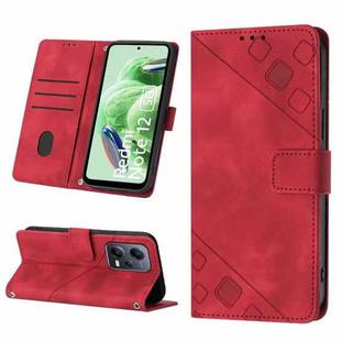 For Xiaomi Poco X5 5G Skin-feel Embossed Leather Phone Case(Red)