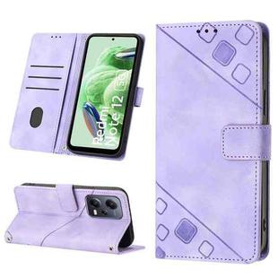 For Xiaomi Poco X5 5G Skin-feel Embossed Leather Phone Case(Light Purple)