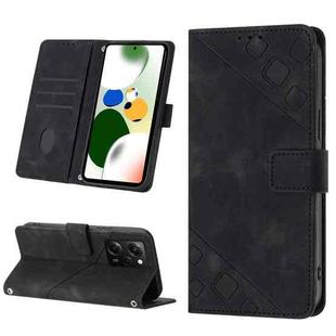 For Xiaomi Poco X5 Pro 5G / Redmi Note 12 Pro Speed Skin-feel Embossed Leather Phone Case(Black)