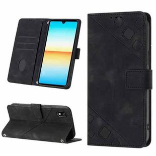 For Sony XPreia ACE  III Skin-feel Embossed Leather Phone Case(Black)