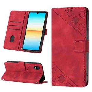 For Sony XPreia ACE  III Skin-feel Embossed Leather Phone Case(Red)