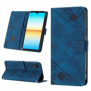 For Sony XPreia ACE  III Skin-feel Embossed Leather Phone Case(Blue)