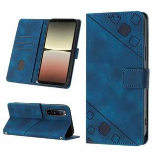 For Sony XPreia 5 IV Skin-feel Embossed Leather Phone Case(Blue)
