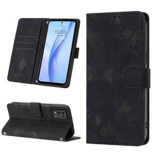 For ZTE Libero 5G III Skin-feel Embossed Leather Phone Case(Black)