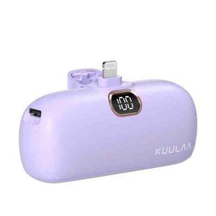KUULAA KL-YD42 5000mAh 8 Pin Interface Aurora Pocket Power Bank(Purple)