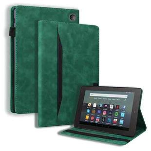 For Amazon Kindle Fire 7 2022 Business Shockproof Horizontal Flip Leather Tablet Case with Wake-up Function(Green)