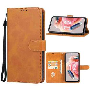 For Redmi Note 12 4G Global Leather Phone Case(Brown)