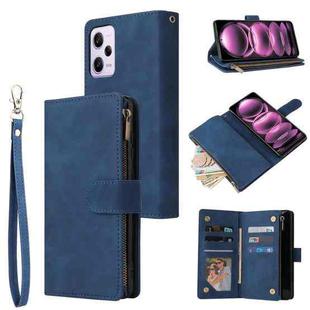 For Xiaomi Redmi Note 12 Pro 5G Global India / Note 12 Pro 5G Speed Edition / Poco X5 Pro Multifunctional Multi-Card Wallet Phone Leather Case(Blue)