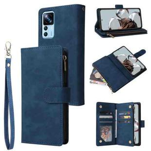 For Xiaomi 12T / 12T Pro Multifunctional Multi-Card Wallet Phone Leather Case(Blue)