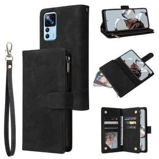 For Xiaomi 12T / 12T Pro Multifunctional Multi-Card Wallet Phone Leather Case(Black)