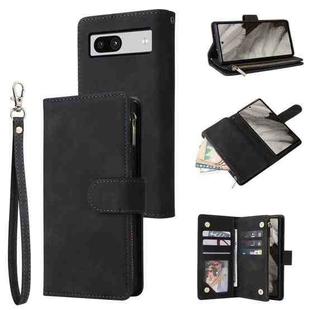 For Google Pixel 7A Multifunctional Multi-Card Wallet Phone Leather Case(Black)
