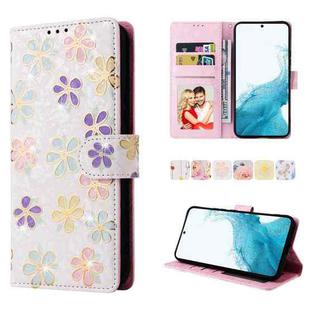 For Samsung Galaxy A54 5G Bronzing Painting RFID Leather Phone Case(Bloosoming Flower)