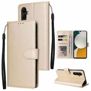 For Samsung Galaxy A34 3 Card Slots Multifunctional Leather Phone Case(Gold)