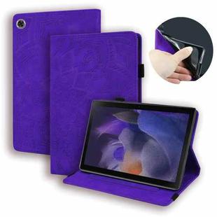 For Samsung Galaxy Tab A8 10.5 2021 Calf Texture Embossed Flip Leather Tablet Case(Purple)