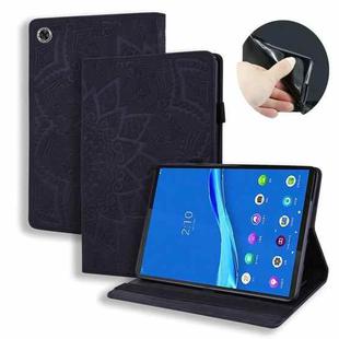 For Lenovo Tab M10 Plus 10.6 3rd Gen 2022 Calf Texture Embossed Flip Leather Tablet Case(Black)