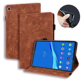 For Lenovo Tab M10 Plus 10.6 3rd Gen 2022 Calf Texture Embossed Flip Leather Tablet Case(Brown)