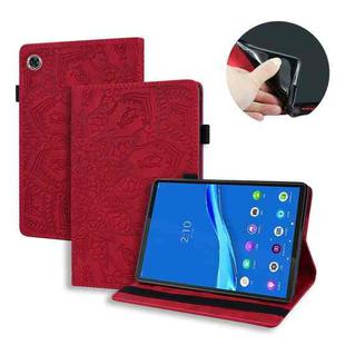 For Lenovo Tab M10 Plus 10.6 3rd Gen 2022 Calf Texture Embossed Flip Leather Tablet Case(Red)