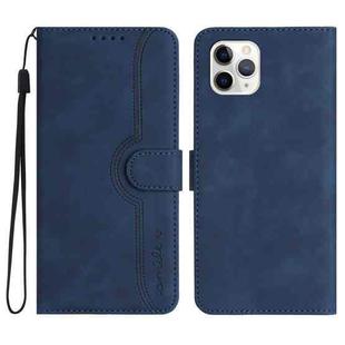 For iPhone 11 Pro Heart Pattern Skin Feel Leather Phone Case(Royal Blue)