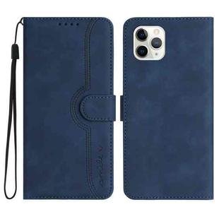 For iPhone 11 Pro Max Heart Pattern Skin Feel Leather Phone Case(Royal Blue)
