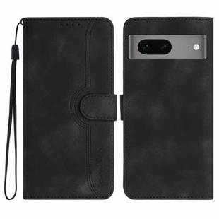 For Google Pixel 7 5G Heart Pattern Skin Feel Leather Phone Case(Black)