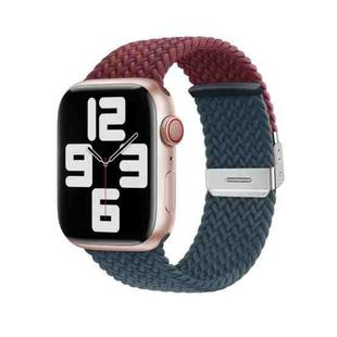 Nylon Braided Stitching Buckle Watch Band For Apple Watch Series 8&7 41mm / SE 2&6&SE&5&4 40mm / 3&2&1 38mm(Wine Red Deep Blue)