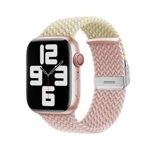 Nylon Braided Stitching Buckle Watch Band For Apple Watch Series 8&7 41mm / SE 2&6&SE&5&4 40mm / 3&2&1 38mm(Starlight Sand Pink)