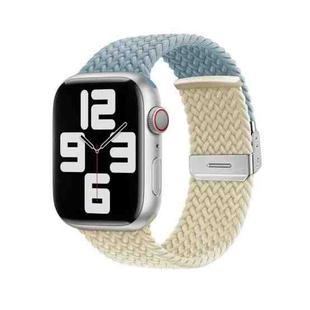 Nylon Braided Stitching Buckle Watch Band For Apple Watch Series 8&7 41mm / SE 2&6&SE&5&4 40mm / 3&2&1 38mm(Rock Blue Starlight)