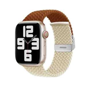 Nylon Braided Stitching Buckle Watch Band For Apple Watch Ultra 49mm / Series 8&7 45mm / SE 2&6&SE&5&4 44mm / 3&2&1 42mm(Brown Starlight)