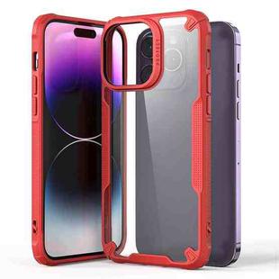For iPhone 14 Pro Four-corner Glossy Shockproof Phone Case(Red)