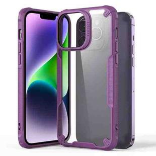 For iPhone 14 Plus Four-corner Glossy Shockproof Phone Case(Purple)