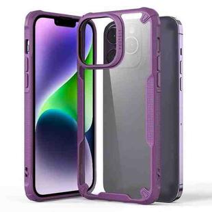 For iPhone 14 Four-corner Glossy Shockproof Phone Case(Purple)