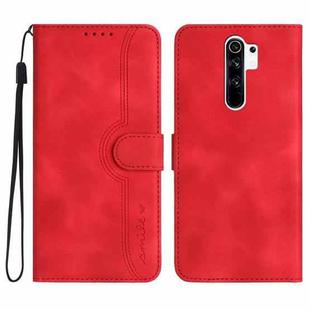 For Xiaomi Redmi 9/9 Prime/Poco M2 Heart Pattern Skin Feel Leather Phone Case(Red)
