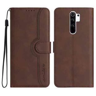 For Xiaomi Redmi 9/9 Prime/Poco M2 Heart Pattern Skin Feel Leather Phone Case(Brown)