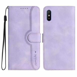 For Xiaomi Redmi 9A/9AT/9i Heart Pattern Skin Feel Leather Phone Case(Purple)