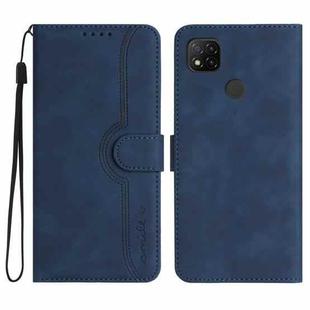 For Xiaomi Redmi 9C/9C NFC/Poco C3 Heart Pattern Skin Feel Leather Phone Case(Royal Blue)
