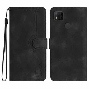 For Xiaomi Redmi 9C/9C NFC/Poco C3 Heart Pattern Skin Feel Leather Phone Case(Black)