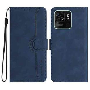 For Xiaomi Redmi 10C 4G Global/10 India/10 Power Heart Pattern Skin Feel Leather Phone Case(Royal Blue)