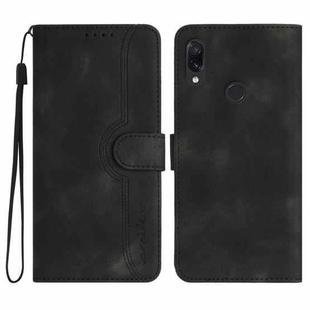 For Xiaomi Redmi Note 7 Heart Pattern Skin Feel Leather Phone Case(Black)