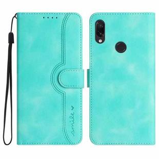 For Xiaomi Redmi Note 7 Heart Pattern Skin Feel Leather Phone Case(Light Blue)