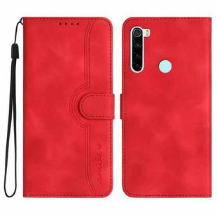 For Xiaomi Redmi Note 8 Heart Pattern Skin Feel Leather Phone Case(Red)