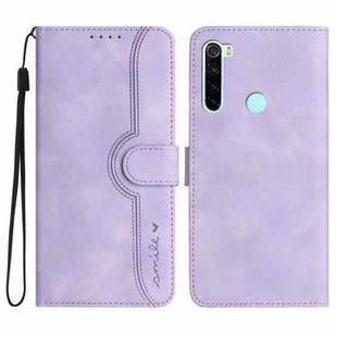For Xiaomi Redmi Note 8 Heart Pattern Skin Feel Leather Phone Case(Purple)