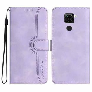 For Xiaomi Redmi Note 9 4G Global/10X 4G Heart Pattern Skin Feel Leather Phone Case(Purple)