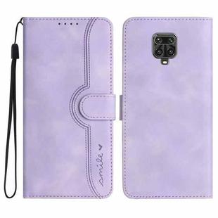 For Xiaomi Redmi Note 9 Pro Heart Pattern Skin Feel Leather Phone Case(Purple)