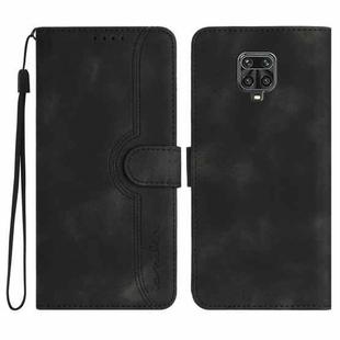 For Xiaomi Redmi Note 9 Pro Heart Pattern Skin Feel Leather Phone Case(Black)