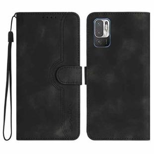 For Xiaomi Redmi Note 10 5G Heart Pattern Skin Feel Leather Phone Case(Black)