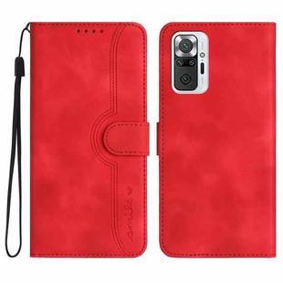 For Xiaomi Redmi Note 10 Pro 4G Global/Note 10 Pro Max Heart Pattern Skin Feel Leather Phone Case(Red)